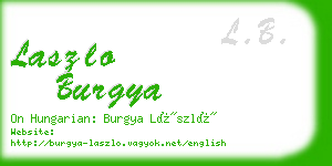 laszlo burgya business card